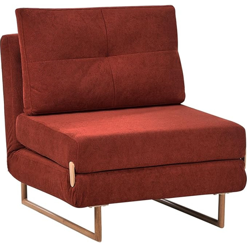 Beliani Jerslev 1-kohaline diivanvoodi Kangast diivanvoodi ühekohaline kokkupandav punane