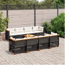 Homgoday Garden Diivan komplekt 9 tükki musta polü rotangist padjad väljas diivanid aed komplekt väljas aiamööbli komplekt väljas diivanid Type3261770