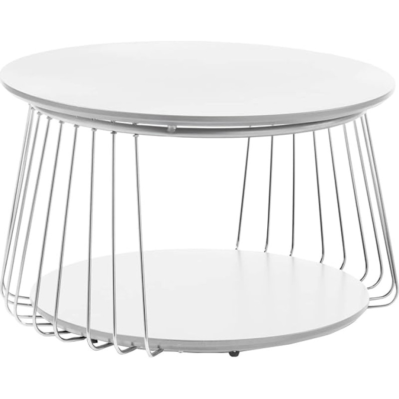 Möbel Jack kohvilaud Matt valge metallraam läbimõõt 70 cm