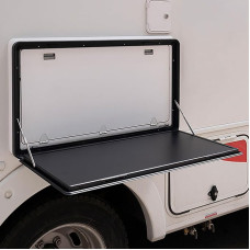 Klappbarer Wandtisch für den Außenbereich, Picknicktisch, Wandmontage, Campingtisch, abschließbarer Autotisch, hochwertige Aluminiumlegierung, Tisch für Camping, Auto (Farbe: Bianco, suurus: 60 x 41)