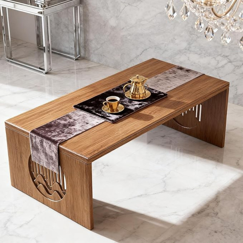 Kokkupandav kohvilaud Bambusest kokkupandav Jaapani põrandalaud Unikaalne kaasaskantav täispuidust madal tatami laud, mis ei ole kokkupandav Täispuidust Jaapani stiilis madal teelaud istumiseks.