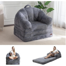MAXYOYO kokkupandav diivan, mugav Faux Fur kangas, konverteeritav põrandakohver koos käepidemega, Bean Bag täiskasvanutele, magamistool koos unefunktsiooniga elutuppa ja magamistuppa
