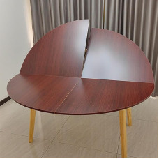 Faltbare runde Tischplatte, 119 cm - 240 cm Durchmesser, platzsparendes Holzdesign für den Innen- und Außenbereich, perfekt für Picknicks, Partys, Bankette und Hochzeiten