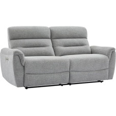 Vente-unique - Brevio 3-kohaline elektriline lõõgastav diivan hallist tekstuurilisest kangast
