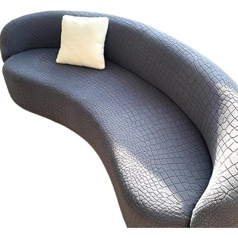 JHOMHF kaasaegne poolringikujuline Stretch diivanikate, kumer diivanikaitse pilvele, sektsioonisohvad, mööblikate elastse sobivuse ja kõrgekvaliteedilise kangaga (tumehall, 4-kohaline [92-118 tolli])