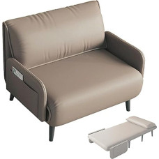 Schlafsessel Klappbar Gästebett mit Bettfunktion Chaiselongue Sofa mit Schaumstoffmatratze Schlafsofa Umwandelbar für Wohnzimmer, Schlafzimmer, Kleines Haus(Khaki,190 * 65 * 29cm)