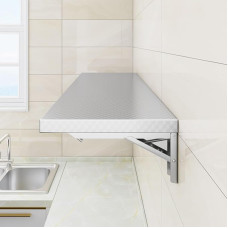 Klappbarer Wandtisch, Wandmontierte Werkbank, Edelstahl schwimmender Schreibtisch für kleine Räume, kompakter Wäscheklapptisch, platzsparender Wandmontage-Schreibtisch