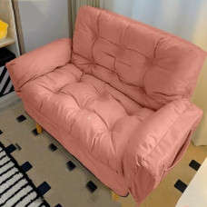 Laisk diivan, diivan, Bean Bag, konverteeritav futon diivan reguleeritavate käetugede ja seljatoega, Laisk diivan tool küljetaskutega, kokkupandav diivanvoodi, tool, voodi, Pink-A