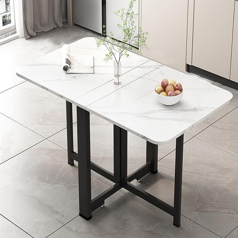 Multifunktionaler klappbarer Esstisch für Küche und Esszimmer, ideal für Kartenspiele, Balkon und Partys, einziehbarer und faltbarer quadratischer Tisch (B100 x 60 x 75 cm)