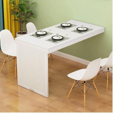 Klappbarer Esstisch für kleine Räume, wandelbarer Schreibtisch, moderner MDF-Wandtisch, Computertisch für Zuhause, Büro, Küche, Schwarz + Weiß (100 x 60 cm)