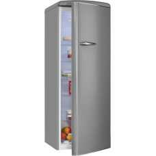 Exquisit RKS325-V-H-161E Retro Refrigerator, No Freezer, 229 Litres, Large, 5 Shelves, Vegetable Compartment, Temperature Control, Grey