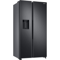 Samsung Side-by-Side Fridge with Freezer, 178 cm, 635 L, AI Energy Mode, Water and Ice Dispenser, No Frost+, Premium Black Steel, RS6GA884CB1/EG