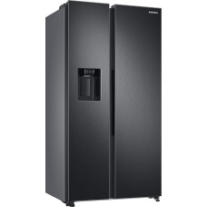 Samsung Side-by-Side Fridge with Freezer, 178 cm, 635 L, AI Energy Mode, Water and Ice Dispenser, No Frost+, Premium Black Steel, RS6GA884CB1/EG