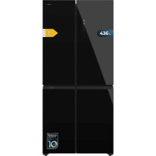 Cecotec Bolero CoolMarket 4D 436L Fridge 4 Doors 436 Black Glass E. 183 cm Height and 83.6 cm Width, Inverter Plus Compressor, Total No Frost, Door Alarm, Quick Cooling and Freezing Function