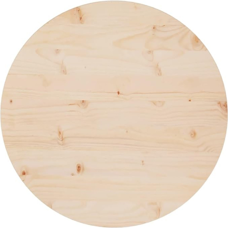 Ersatz-Tischplatte, 60 x 2,5 cm, rund, massives Kiefernholz, ideal für Restaurant, Café, Hotel, Büro, braune Oberfläche, stilvolle Esslösung