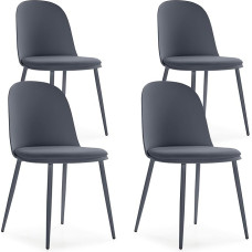 HOMN LIVING 4 toolist koosnev komplekt Kana, tumesinine, metalljalad ja polsterdatud iste, 45 cm (laius) 51,5 cm (sügavus) 83 cm (kõrgus)