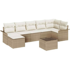 Rantry 8-teiliges Garten-Sofa-Set mit Kissen, braun, Poly-Rattan Gartenlounge Model3345461