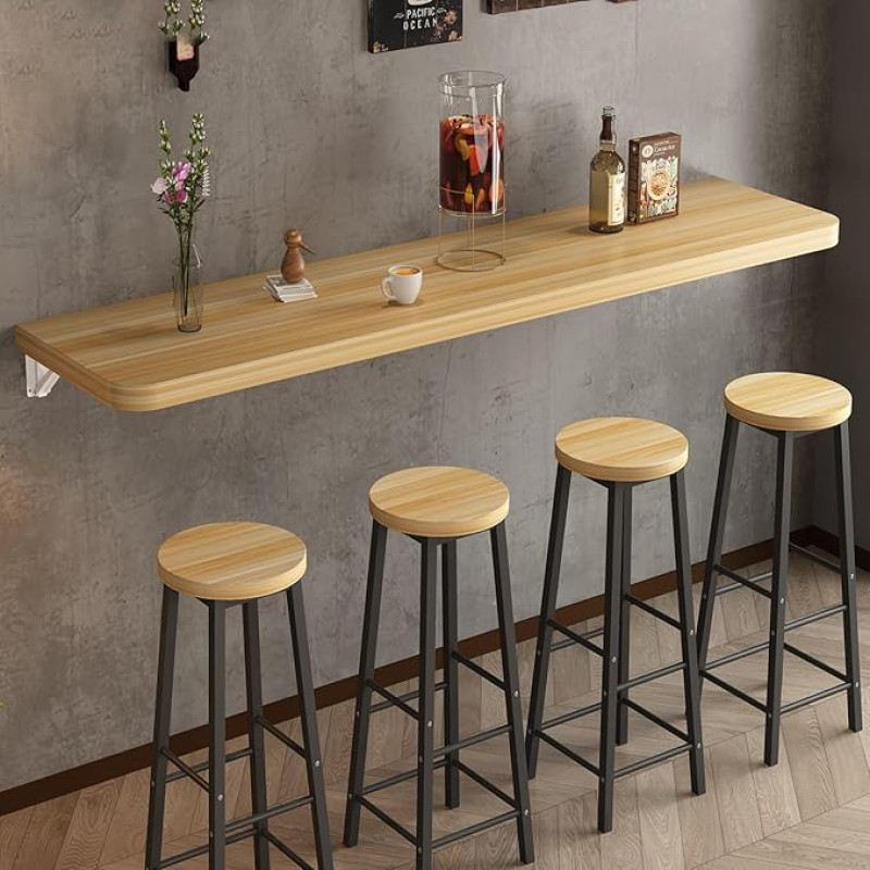 Kokkupandav seinalaud kokkupandava lehega, tööstuslik kokkupandav seinatöölaud, kokkupandav seisev laud, kokkupandav rippuv töölaud, kokkupandav töölaua pikendus (beež, 80 x 40 cm)