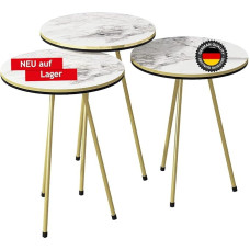 moebel17 21706221 Kõrvallauad, puitmaterjal, valge marmor, kõrge