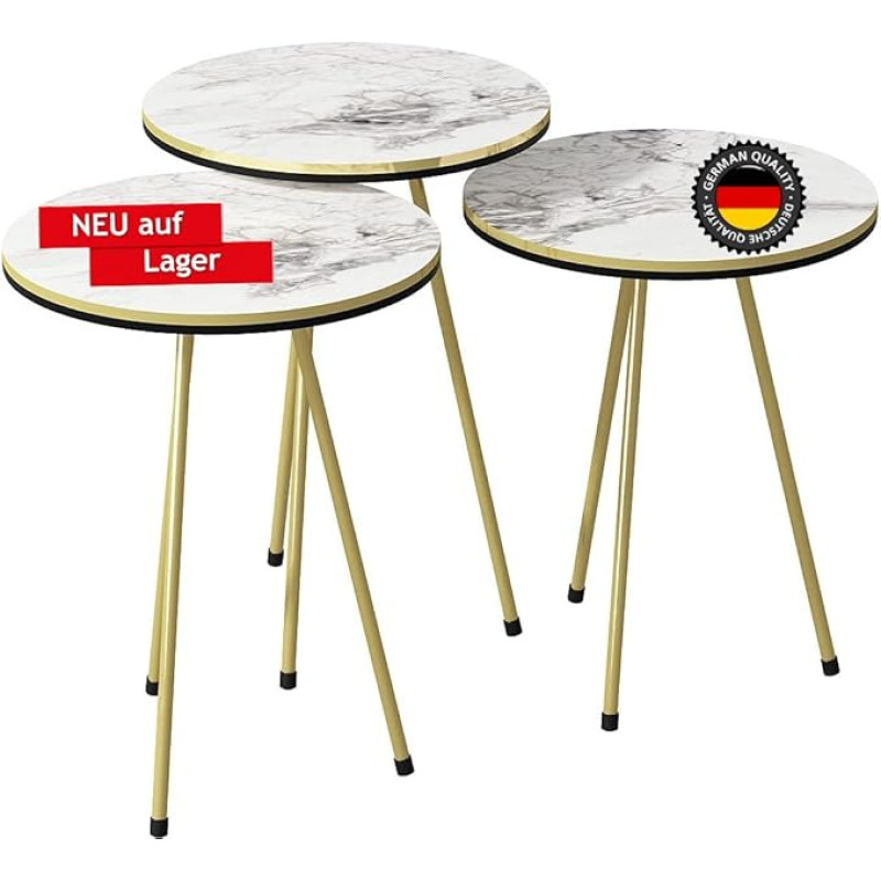 moebel17 21706221 Kõrvallauad, puitmaterjal, valge marmor, kõrge