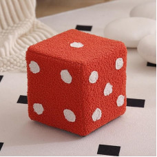 Multifunktsionaalne kokkupandav laud, Faux lambavillast kuubikuubik, ruudukujuline kuubikuubik, multifunktsionaalne pehmete pehmete jalgadega karikatuur, loominguline kuubikuubik kodu, elutuba, magamistuba (punane, 7.87