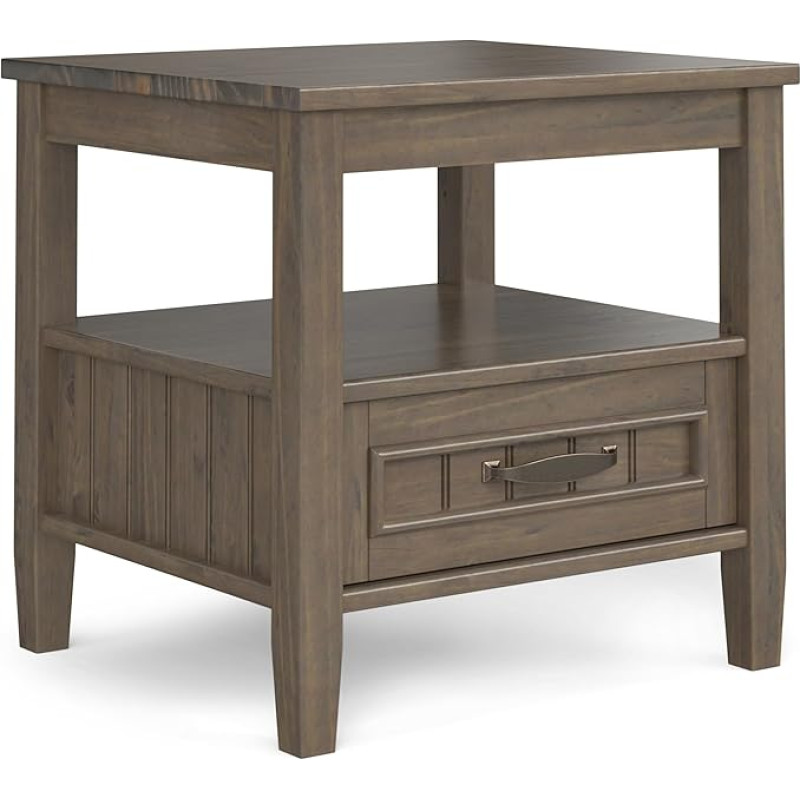 SIMPLIHOME Beistelltisch mit Levunterseite, 50,8 cm, Rauchbraun