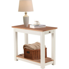 Savannah küljelaud pikendatava riiuliga elevandiluu värvi ja naturaalse puidust lauaplaadiga