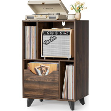 Bikoney plaadimängija riiul koos sahtliga plaatide hoidmiseks - puidust plaadimängija laud kõikidele plaadimängijatele ja kõlaritele, suur vinüülriiul elutuppa, magamistuppa, kontorisse