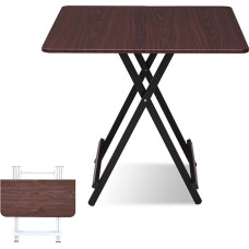 ZEQFEMKL Kokkupandav puidust kaardilaua, ruudukujuline kokkupandav laud 60 x 60 cm, väike söögilaud 4 inimesele, voodilaud koos kandikuga söömiseks ja sülearvuti jaoks, kokkupandavad lauad väikestele inimestele