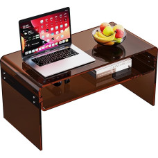 solaround akrüül kohvilaud elutuppa Läbipaistev ristkülikukujuline Lucite laud avatud hoiukambriga (1, tumepruun, Nomal)