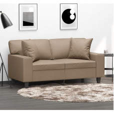 Cappuccino-Braun 2-Sitzer-Sofa mit Kunstleder & PP-Baumwolle Kissen - Modern, Robust & Komfortabel Model3200865