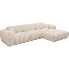 Vente-unique - Suur nurgadiivan - Parempoolne nurk - Jämedad soonikud - Beež - POGNI by Maison Céphy