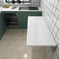 An der Wand montierter Klappschreibtisch für Küche, Wäscherei, Home Office, herunterklappbarer schwebender Klapptisch, 60 x 40, 80 x 40, 120 x 50 cm, platzsparender Arbeitsplatz, Computersch
