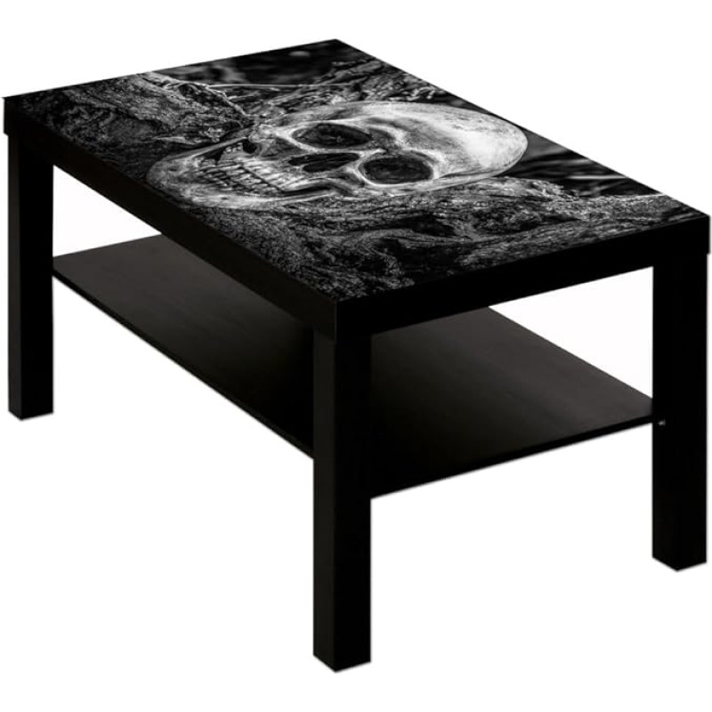 Kohvilaud kolju puu juured maa värvi seepia laud valge