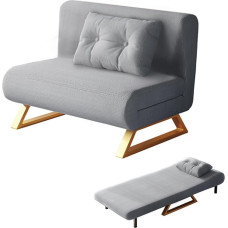 Diivanvoodi, magamistool voodifunktsiooniga ja reguleeritava seljatoega, kokkupandav voodi, diivanvoodi elutuppa, magamistuppa, helepruun, maksimaalne koormus 150 kg (helehall, L)