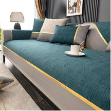 L/U-förmiger Ecksofabezug, rutschfester Polyester-Schonbezug für 1-4-Sitzer, haustiersicher, kratzfester Schutz für Leder-/Holz-/Stoffsofas und Balkon (Grün, 110 x 240 cm)