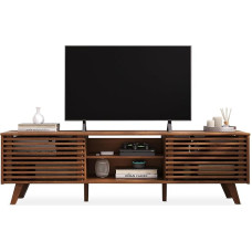 RIAN TV Lowboard 2 lükanduksega 75-tollise teleri jaoks kastanipuu värvi - TV-kapp, valmistatud massiivsest männipuidust, 3 reguleeritavat riiulit, TV-servituut