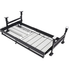 Dish Dryer with Draining Board, Rust Resistant Dish Rack with 2 Levels, Dish Dryer for Worktop, Large Dish Rack, Extendable Double Layer Dish Dryer for Kitchen