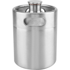 Beer Barrel, 304 Stainless Steel Beer Growler, Mini Barrel Beer Bottles, Portable Beer Cider Dispenser for Home Brewing (2L)