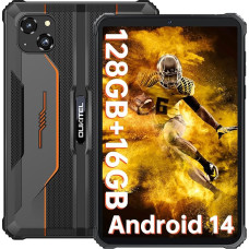 OUKITEL RT3 Pro Outdoor Tablet Android 14 - veekindel tahvelarvuti 8 tolli, 5150 mAh 16GB + 128GB Robust Tabletid Dual SIM 4G, 16MP + 8MP kaamera Mini Tab, Face ID, NFC, oranž