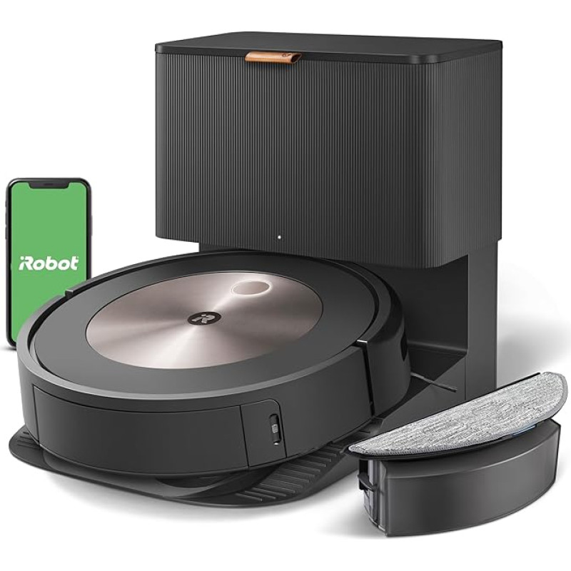 iRobot Roomba Combo j5+ (j5576) tolmuimeja- ja mopirobot, automaatne imemisjaam, kaardistamine, PrecisionVision navigatsioon, 4-astmeline puhastamine, objektide tuvastamine ja vältimine, häälassistendiga ühilduv