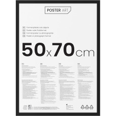 POSTER ART California pildiraam riputamiseks, valmistatud keskmise tihedusega puitkiudplaadist (MDF) ja akrüülklaasist, kaasaegne seinapildiraam, must, 50 x 70 cm