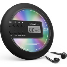 Hernido kaasaskantav auto CD mängija, kompaktne CD mängija FM saatjaga, USB laetav Discman koos kõrvaklappidega, löögikindel / pidev taasesitus Walkman CD mängija