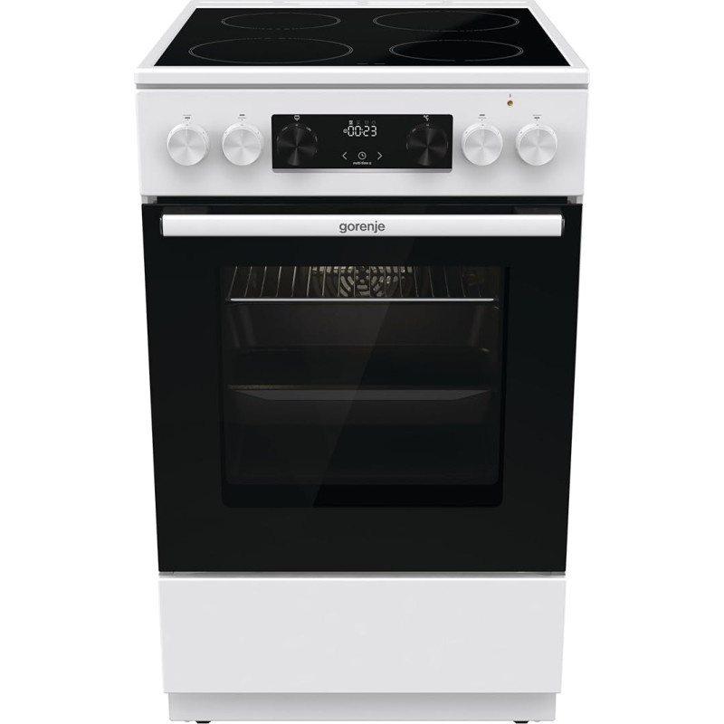 Gorenje GEC5C43WGAMZ elektripliit klaaskeraamilise pliidiga / 50 cm / 70 liitrit / Kiirküte / Pitsarežiim 300 °C / Sulatus / AquaClean / Ergonoomiline lüliti / 8 kütteviisi / Valge