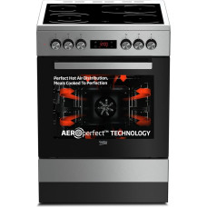 Beko FSM67320GXS b300 vabalt seisev pliit klaasist keraamilise pliidiga, 72 l maht, 60 cm laius, multifunktsionaalne ahi, SteamShine, LED ekraan, 8 kuumutusrežiimi, eemaldatav küljeruut, roostevaba teras.