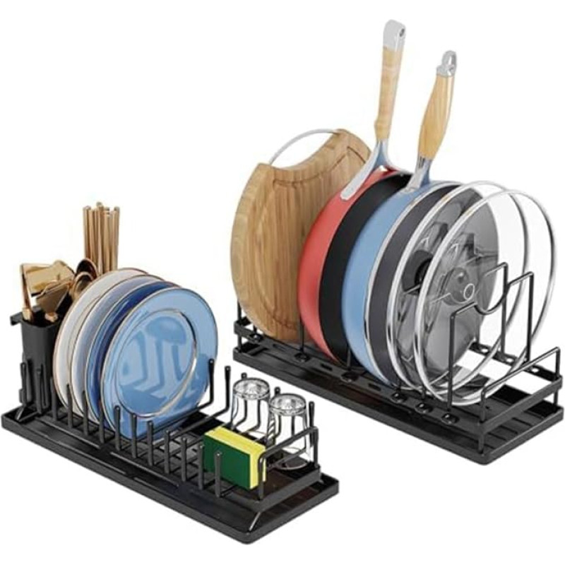 Rordigo Multifunctional Stainless Steel Dish Dryer with Storage Rack for Pots and Pans, Dish Dryer, Storage of Pots and Pans, Durable, Easy to Use