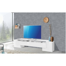 Dmora - James TV Cabinet Low Living Room Sideboard TV Stand Base 100% Made in Italy 210 x 45 x 45 cm Gloss White