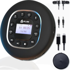 KLIM Journey + kaasaskantav CD mängija Walkman vastupidav aku + kõrvaklapid + FM raadio + ühilduv MP3 CD mängija + SD kaart FM saatja Bluetooth + ideaalne autodele + kaasaskantav CD mängija