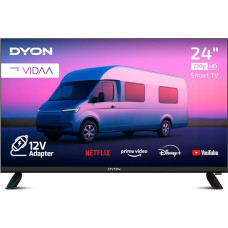 DYON Smart 24 VX-V - 24-tolline (60 cm) nutiteler 12 V ühendusega, kolmekordne tuuner (DVB-S2/T2/C), App Store, Prime Video, Netflix, Disney+, Waipu.tv, hotellirežiim.