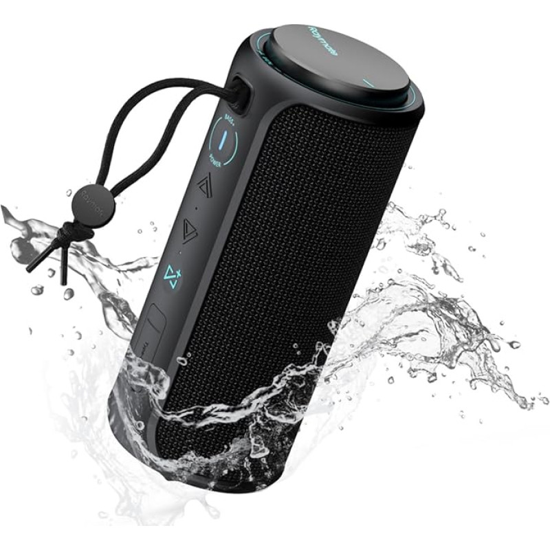 Raymate Bluetooth-kõlar, traadita muusikakast 30 W Dual Bass, IPX7 veekindel, TWS-funktsioon, 15-tunnine aku - kaasaskantav kõlar välitingimustesse ja koju.